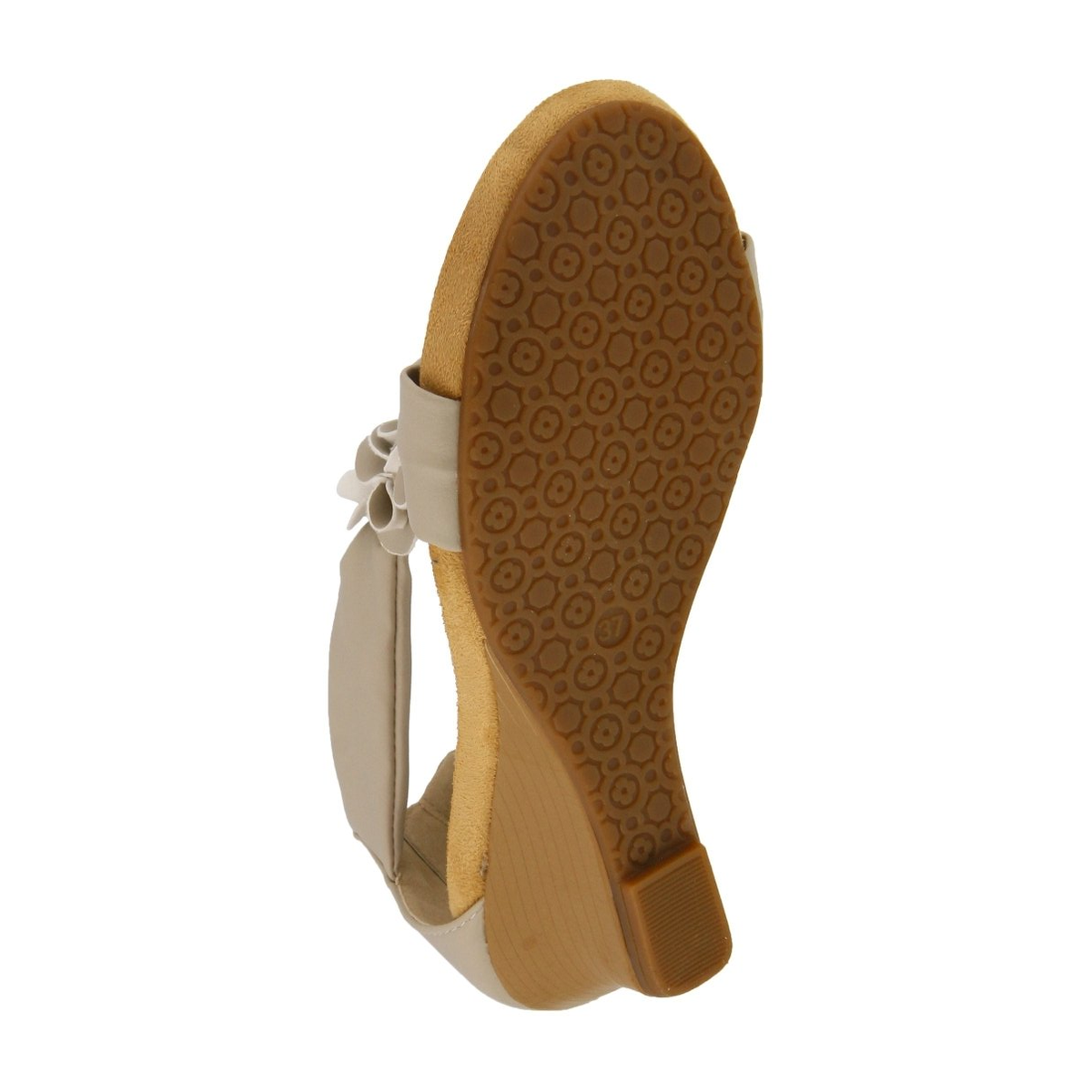Patrizia Harlequin floral wedge sandal in Beige, outsole view