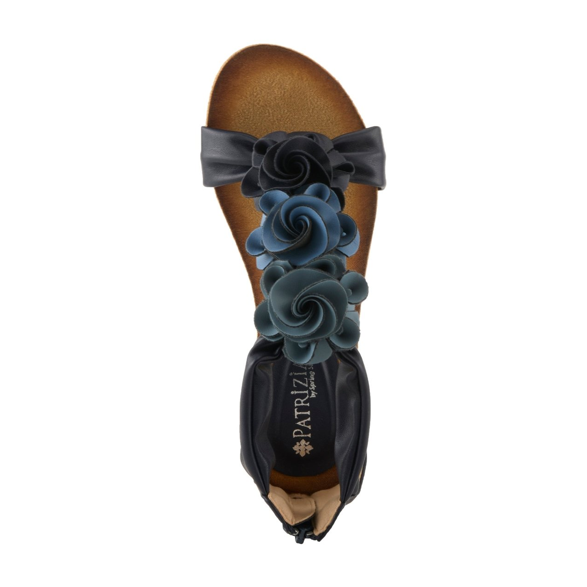 Patrizia Harlequin Multi wedge sandal in Navy Multi, top view