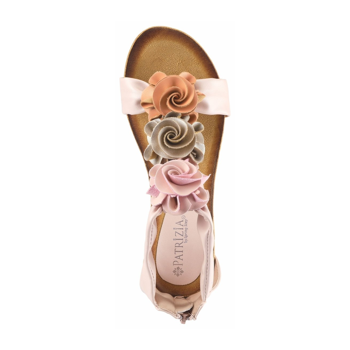 Patrizia Harlequin Multi wedge sandal in Peach Multi, top view