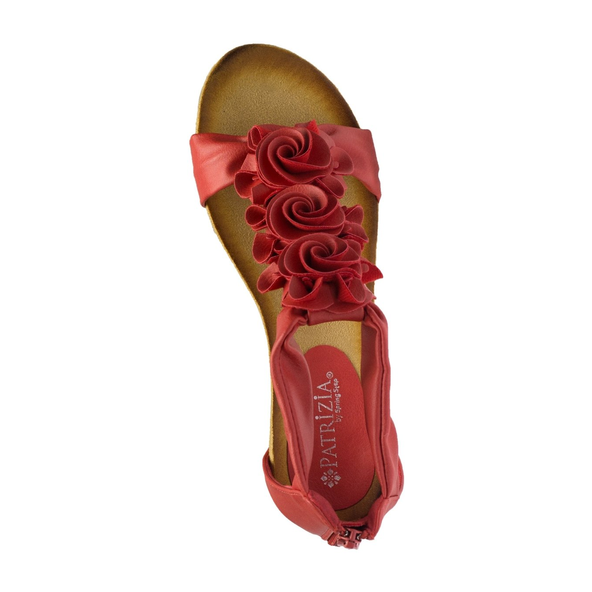 Patrizia Harlequin floral wedge sandal in Red, top view