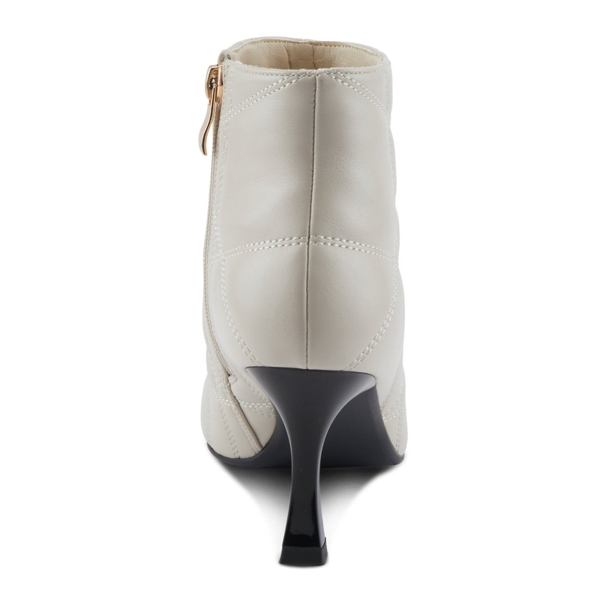 Patrizia Theana women's off white quilted ankle boot, heel view
