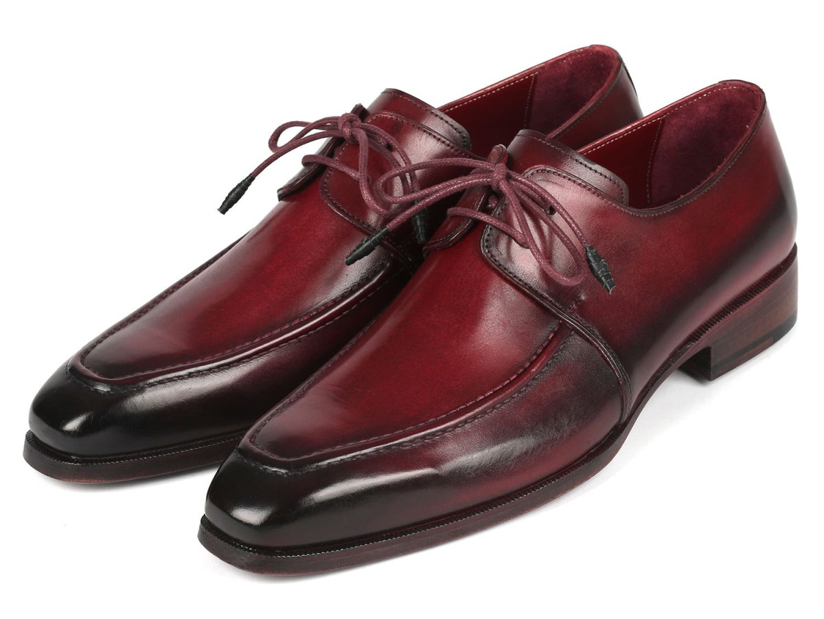 Paul Parkman Bordeaux Leather Apron Derby Shoes For Men (ID13BRD92)