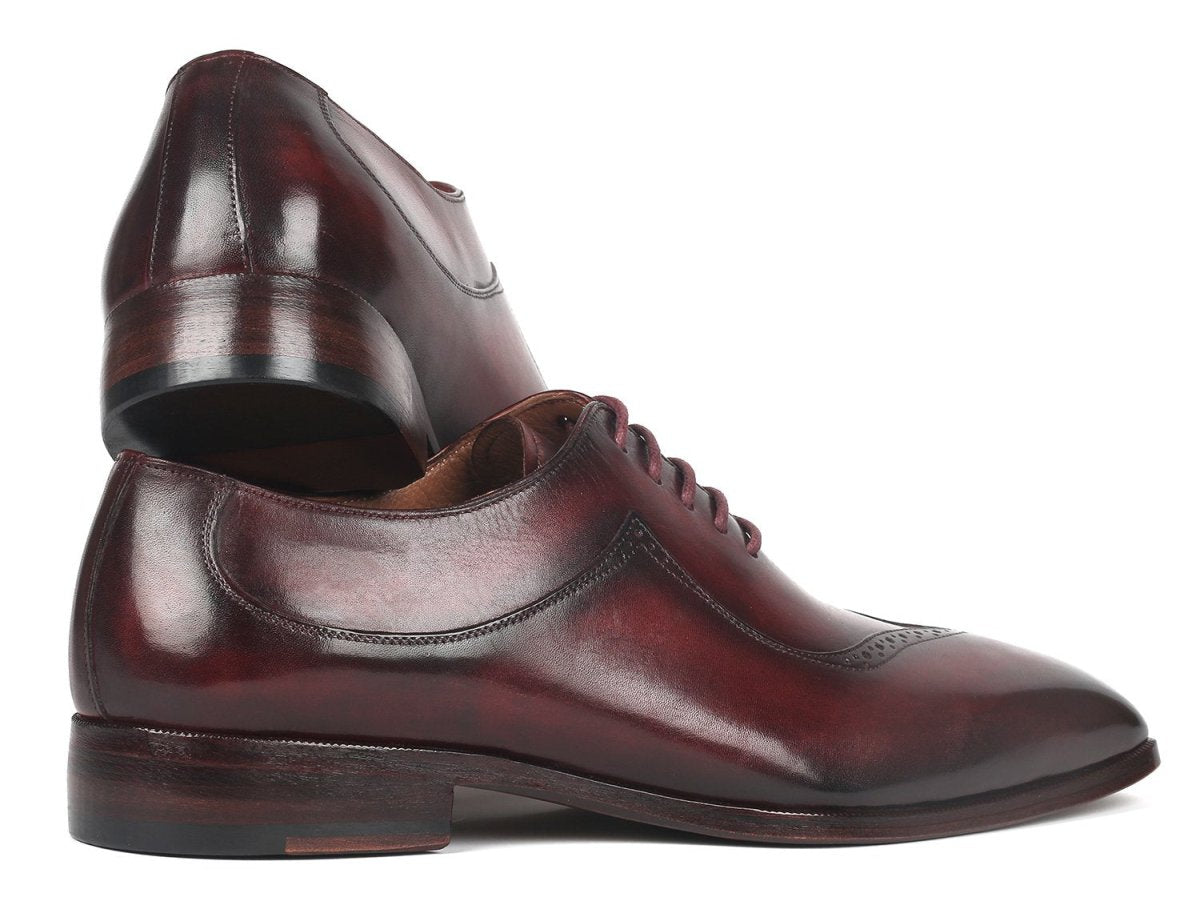 Paul Parkman Dark Bordeaux Hand Painted Men's Oxfords (ID35BRD25)
