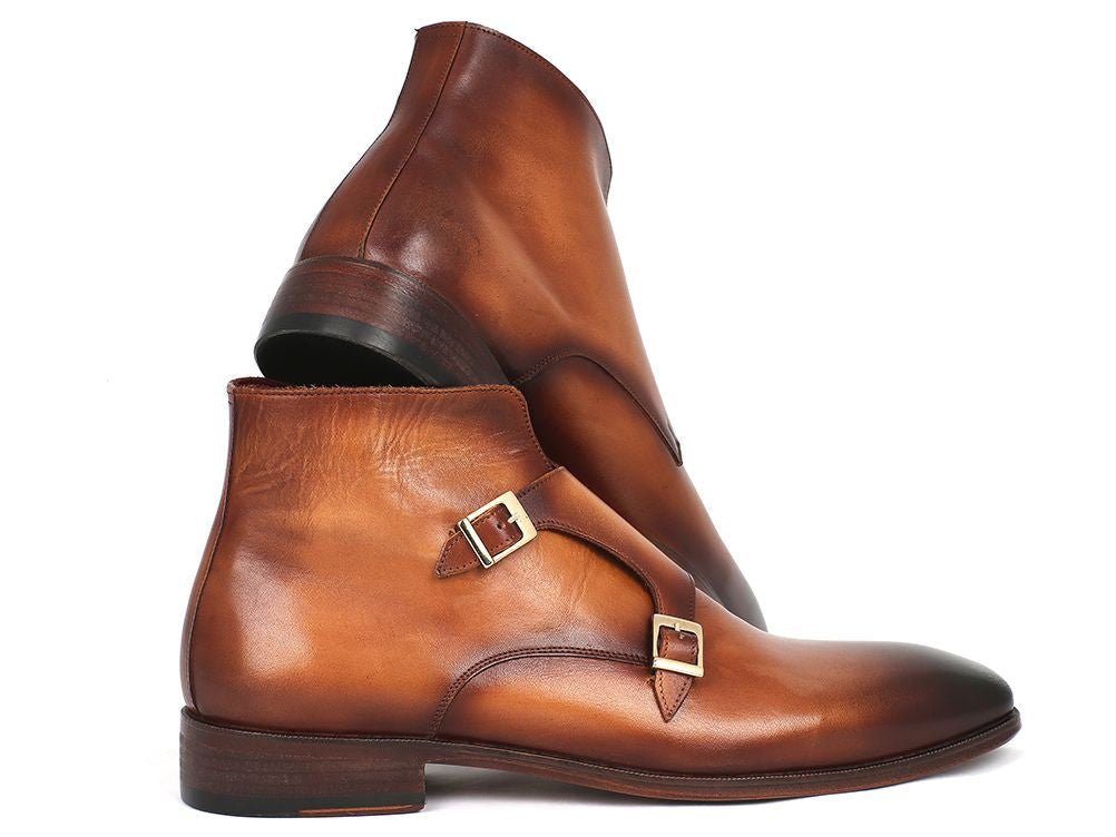 Paul Parkman Double Monkstrap Boots Brown (ID8154 - BRW)