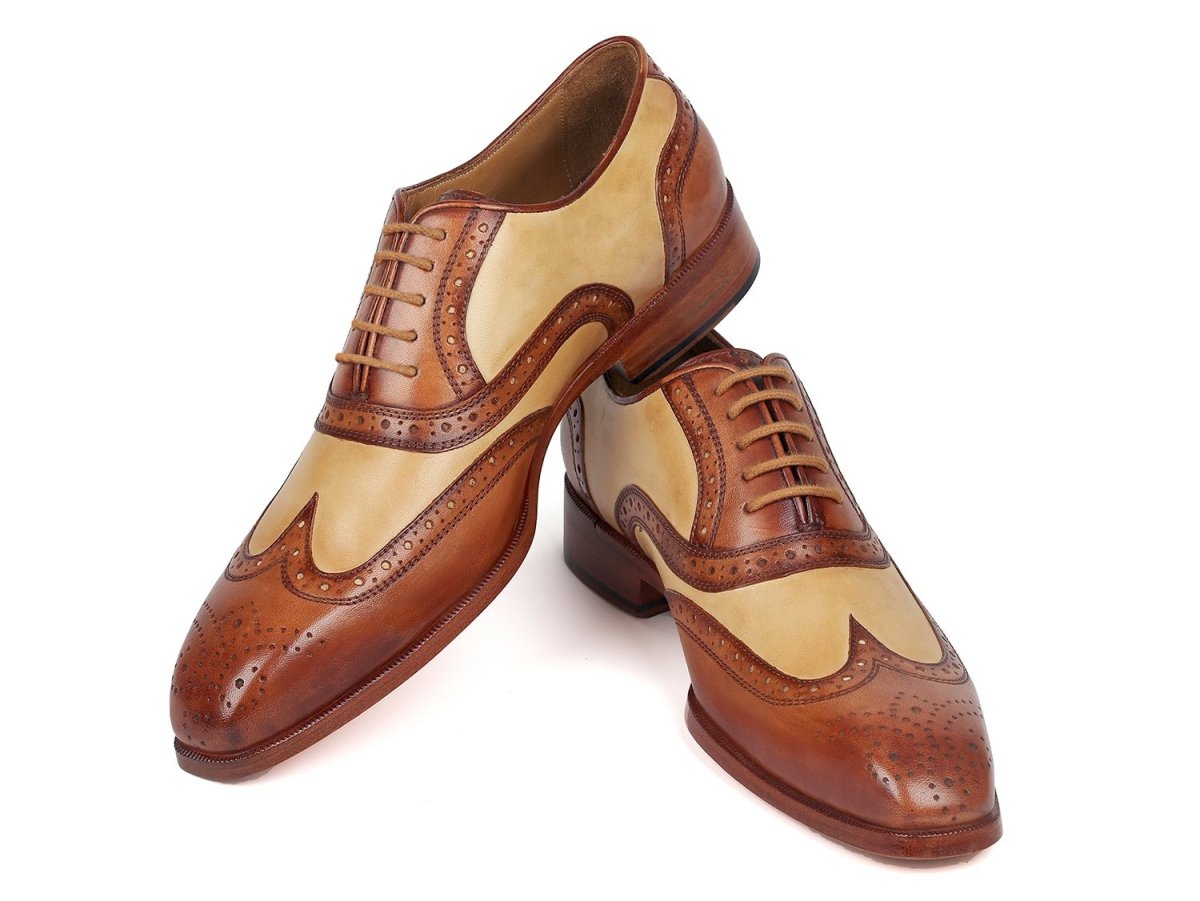 Paul Parkman Dual Tone Oxfords in Brown and Beige