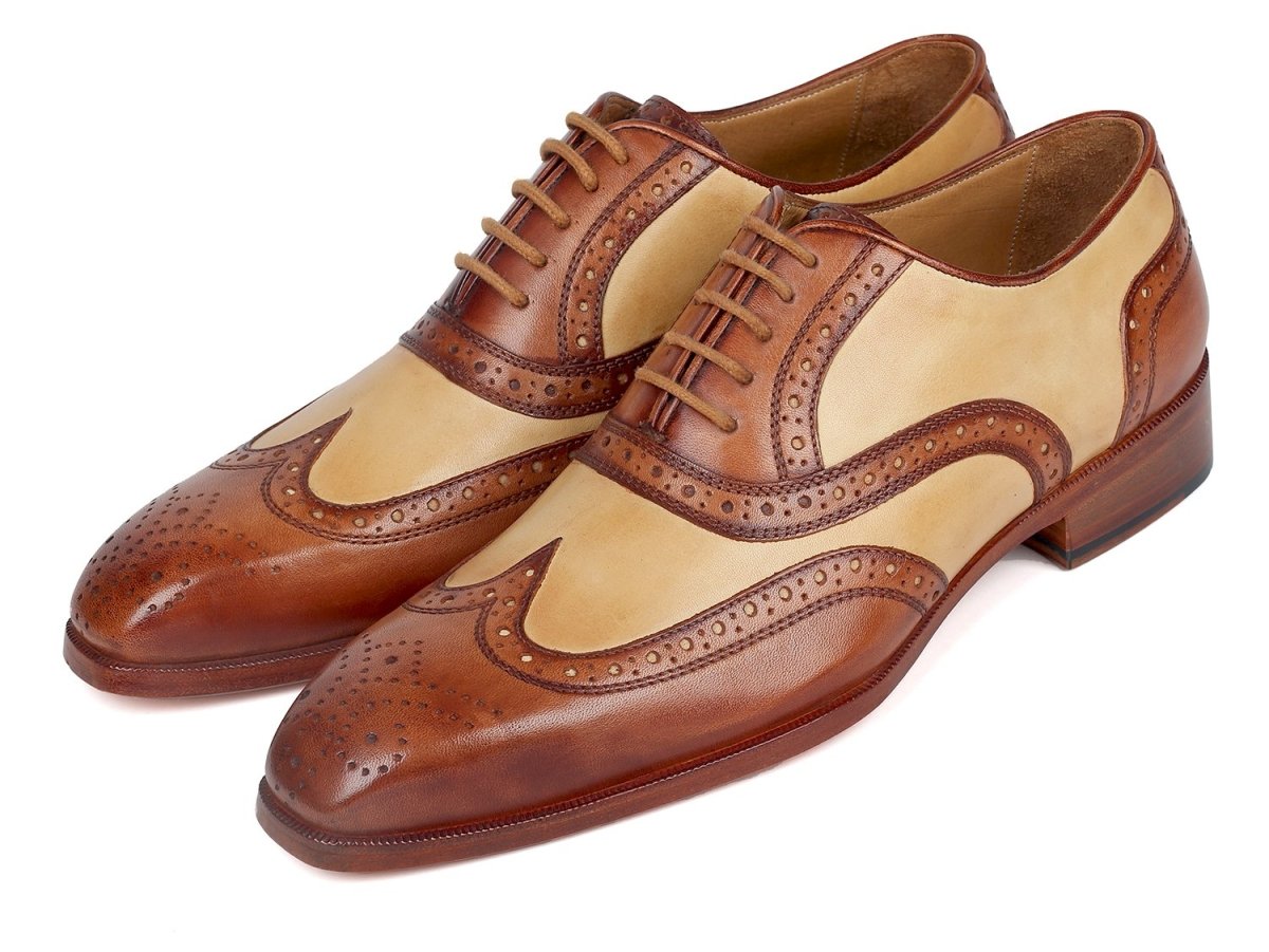 Paul Parkman Dual Tone Oxfords in Brown and Beige