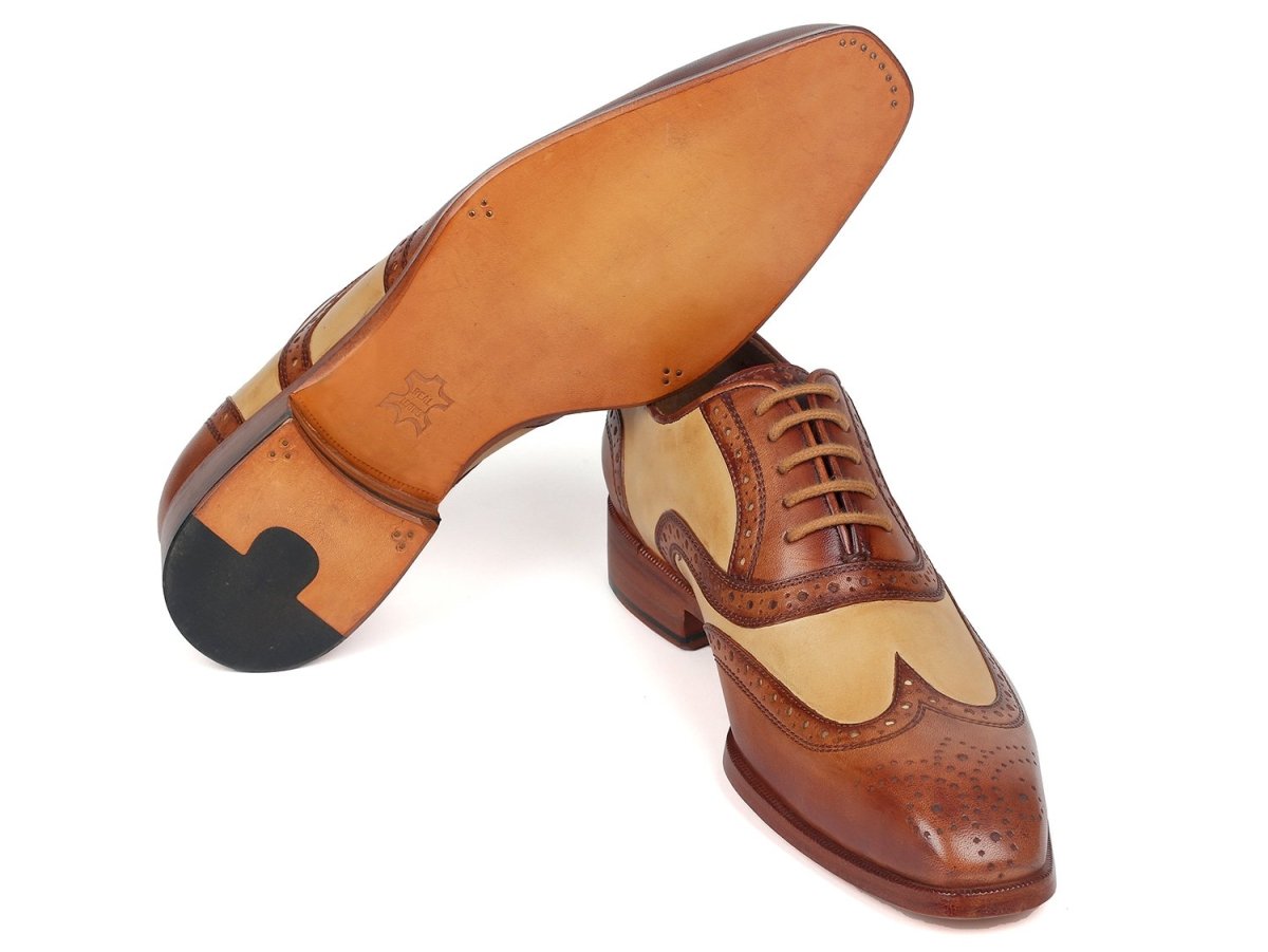 Paul Parkman Dual Tone Oxfords in Brown and Beige