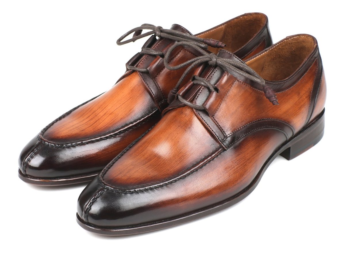 Paul Parkman Ghillie Lacing Brown Burnished Dress Shoes (IDGU567BRW)