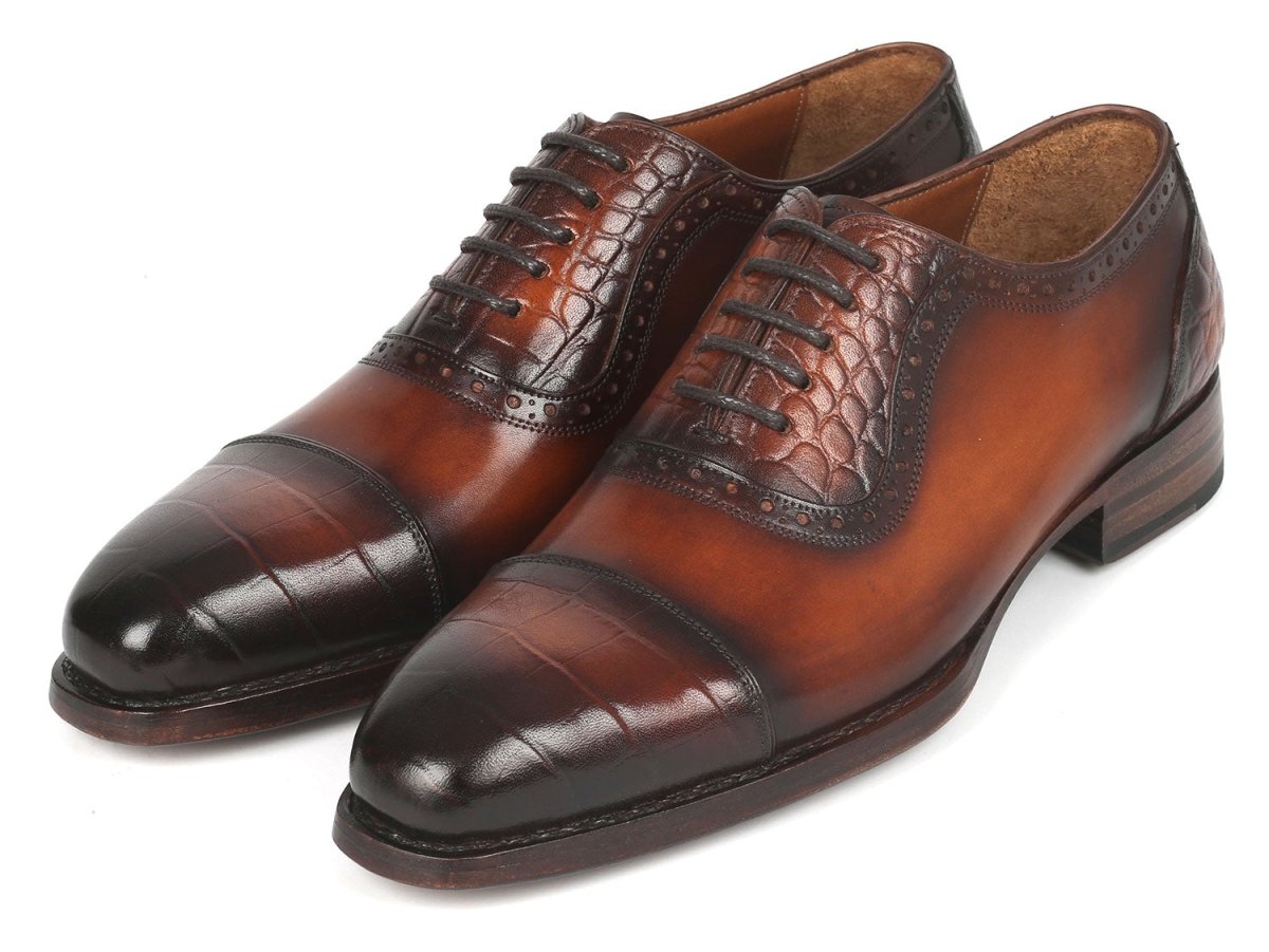 Paul Parkman Goodyear Welted Cap Toe Oxfords Brown (ID9482 BRW)