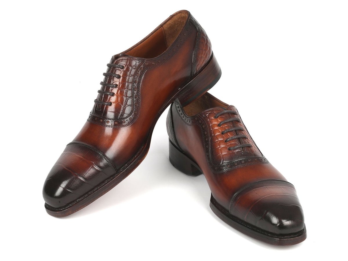 Paul Parkman Goodyear Welted Cap Toe Oxfords Brown (ID9482 BRW)