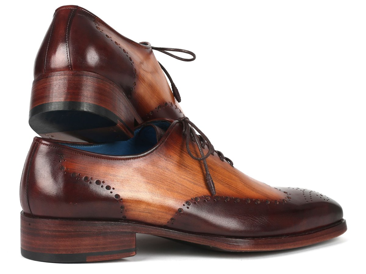 Paul Parkman Goodyear Welted Men's Two Tone Brown Oxford Shoes (ID081 K33)