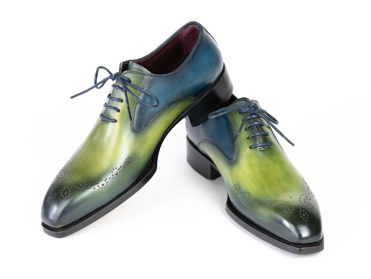 Paul Parkman Goodyear Welted nched Oxfords Blue and Green (ID5364 GBL)