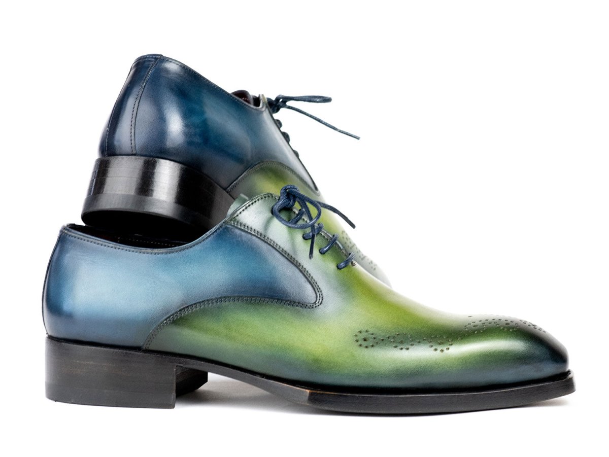 Paul Parkman Goodyear Welted nched Oxfords Blue and Green (ID5364 GBL)