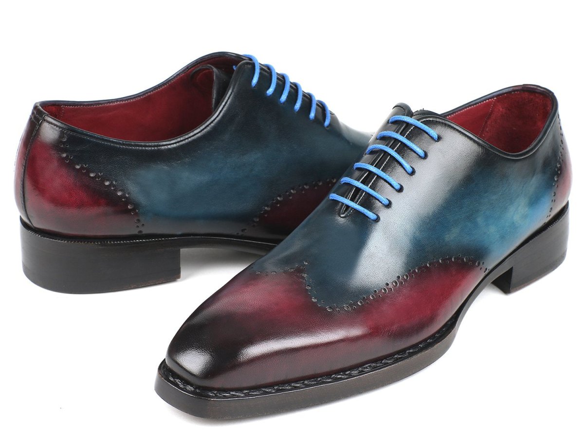 Paul Parkman Goodyear Welted Wingtip Oxfords in Blue and Purple