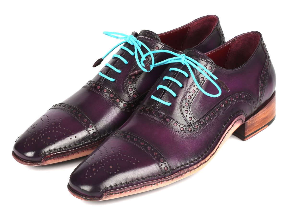 Paul Parkman Handsewn Captoe Oxfords Purple (ID5032 PRP)