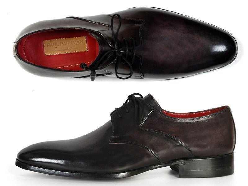 Paul Parkman Men's Anthracite Black Derby Shoes (ID054F - ANTBLK)