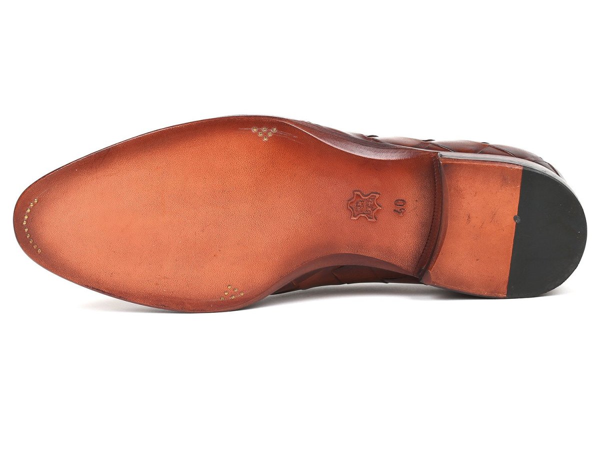 Paul Parkman Men's Big Braided Tassel Loafers Brown (ID6623 BRW)