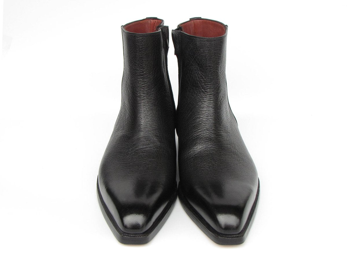 Paul Parkman Men's Black Floater Leather Side Zipper Boots