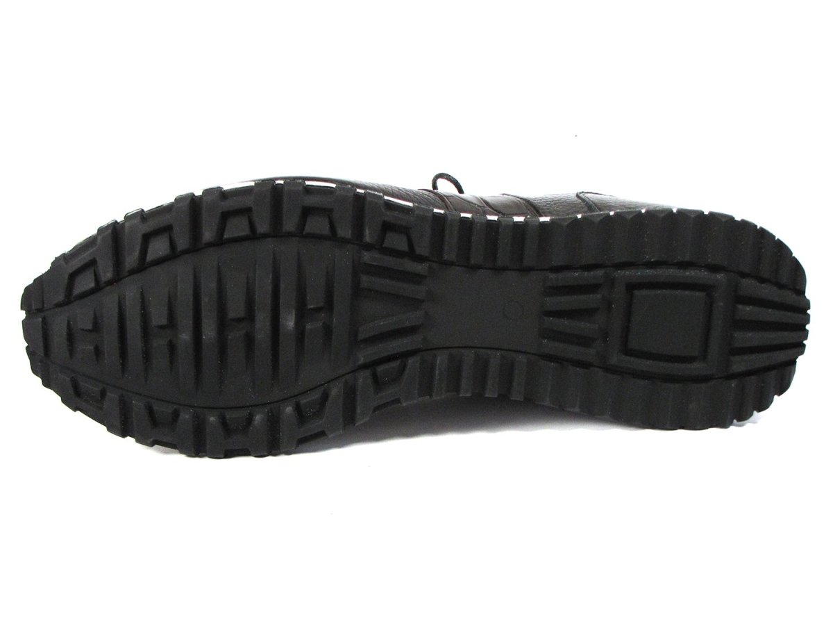 Paul Parkman Men's Black Floater Leather Sneakers (IDLP206BLK)
