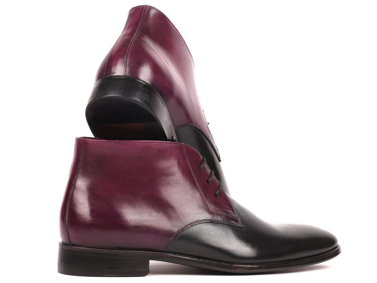 Paul Parkman Men's CalfskIn Chukka Boots in Black And Purple Shoes by Paul Parkman β Don't Panic Shoes