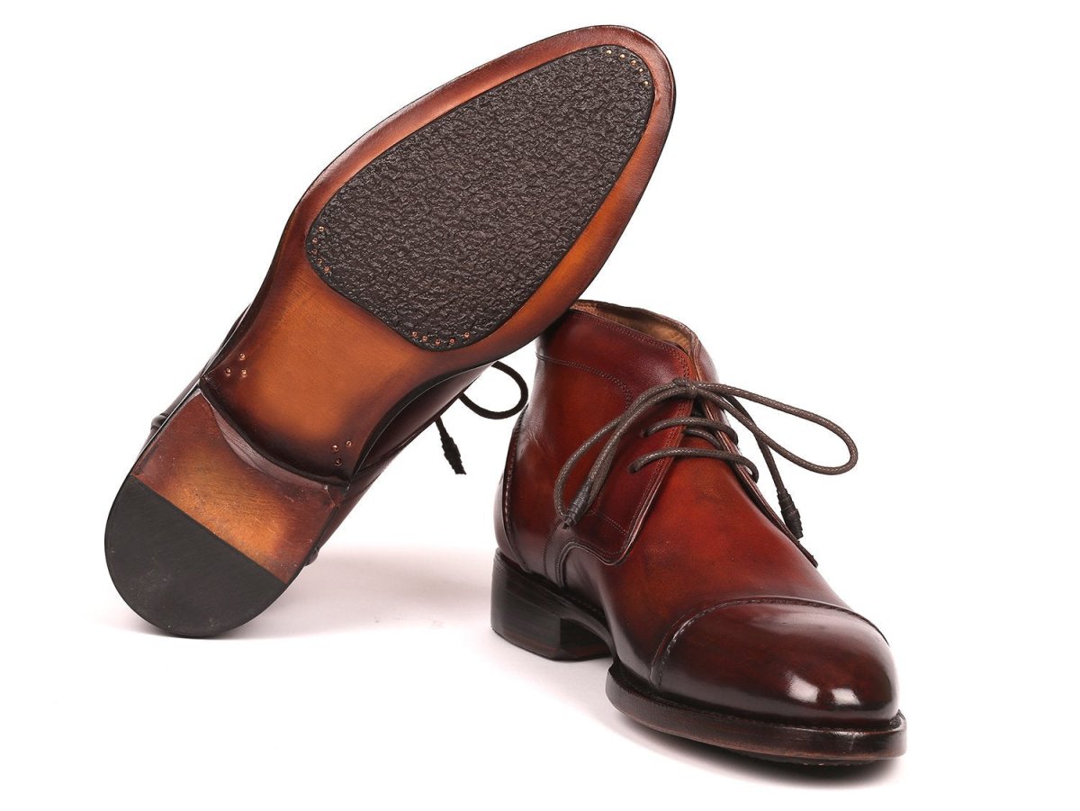 Paul Parkman Men's Cap Toe Chukka Boots in Brown
