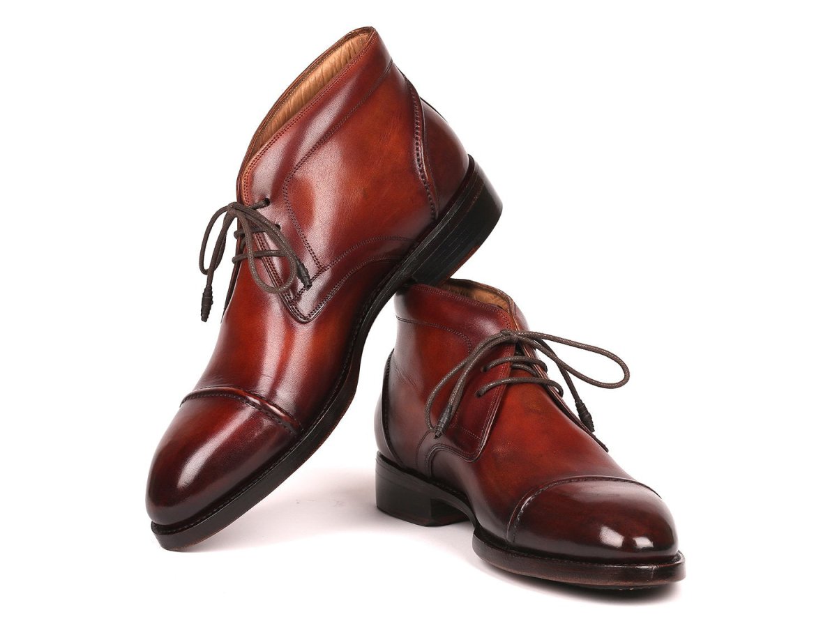 Paul Parkman Men's Cap Toe Chukka Boots in Brown