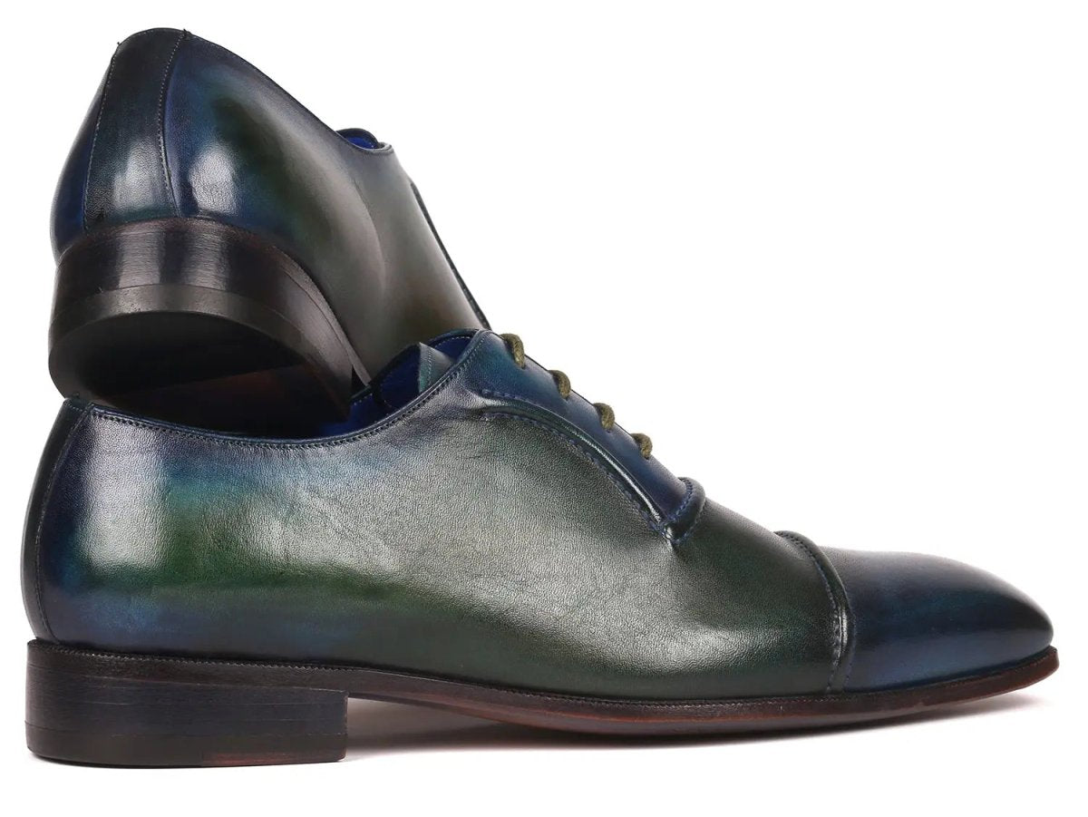 Paul Parkman Men's Cap Toe Oxfords in Blue and Green