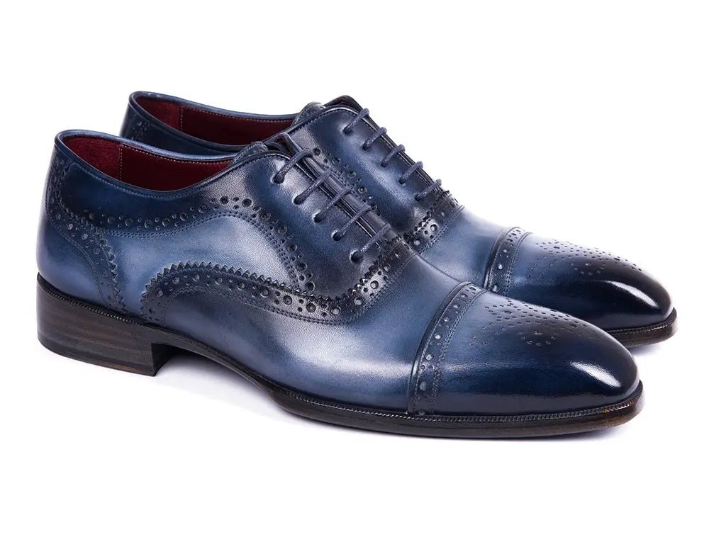 Paul Parkman Men's Cap Toe Oxfords in Blue and Navy