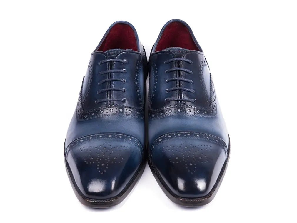 Paul Parkman Men's Cap Toe Oxfords in Blue and Navy