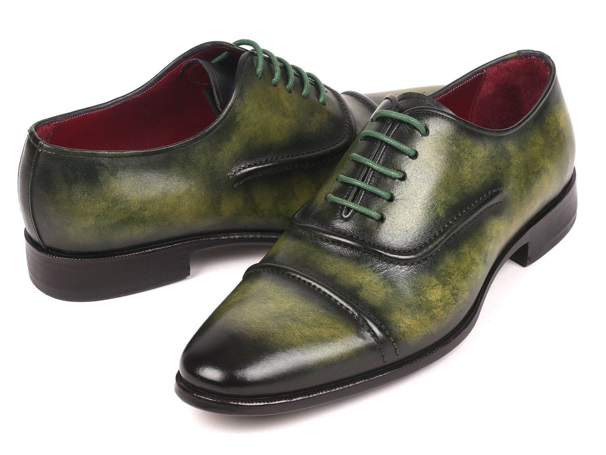 Paul Parkman Men's Cap Toe Oxfords in Green