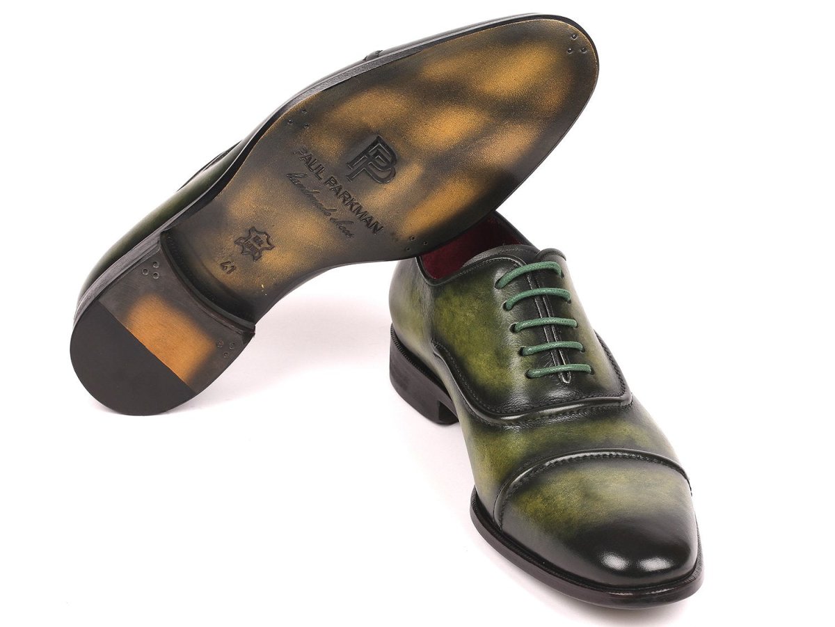 Paul Parkman Men's Cap Toe Oxfords in Green