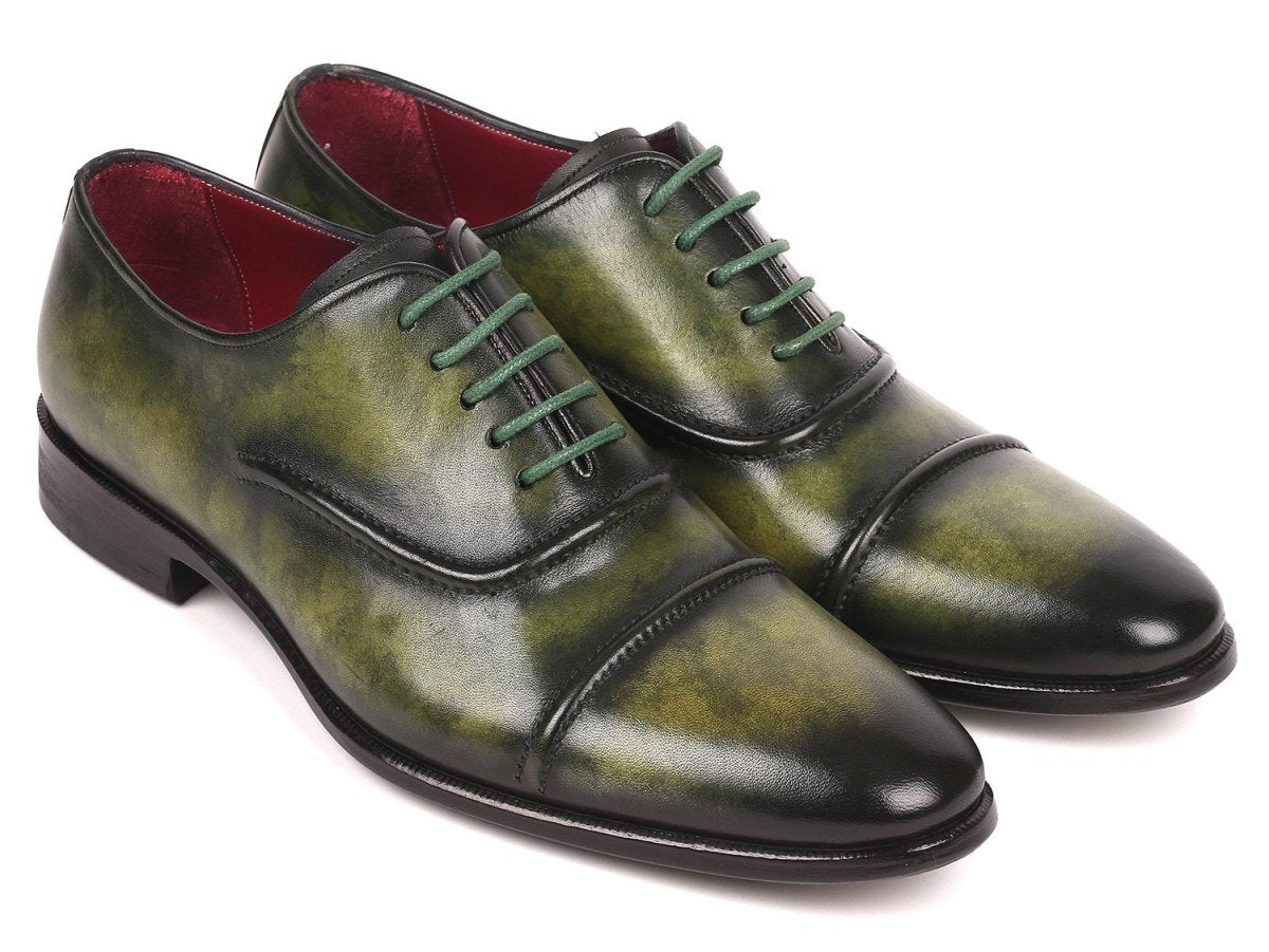Paul Parkman Men's Cap Toe Oxfords in Green