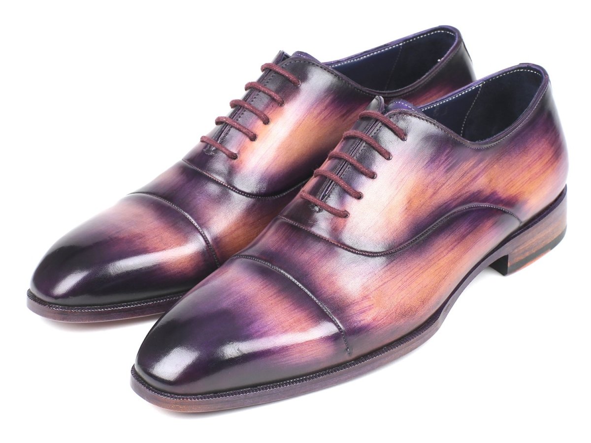 Paul Parkman Men's Cap - Toe Oxfords Purple (ID1744 - PRP)