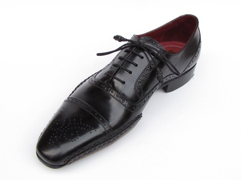 Paul Parkman Men's Captoe Oxfords Black Shoes (ID5032 - BLK)