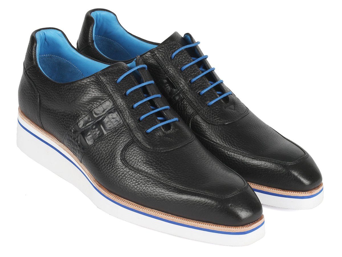Paul Parkman Men's Casual Shoes Black Floater Leather