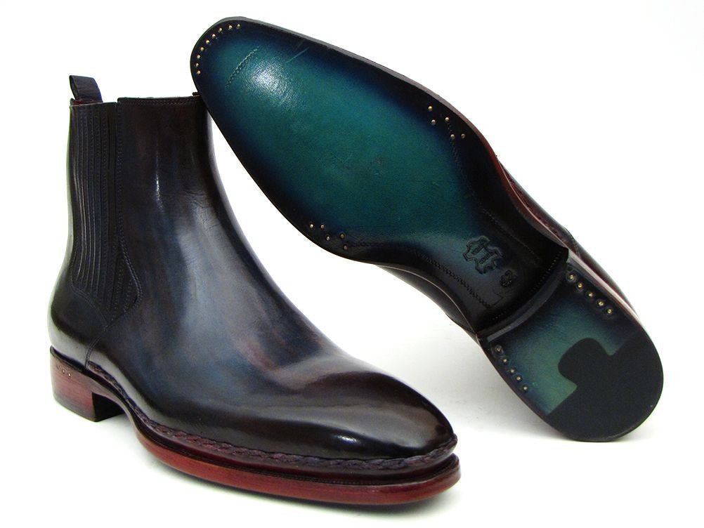 Paul Parkman Men's Chelsea Boots Navy and Bordeaux (IDBT54F11)