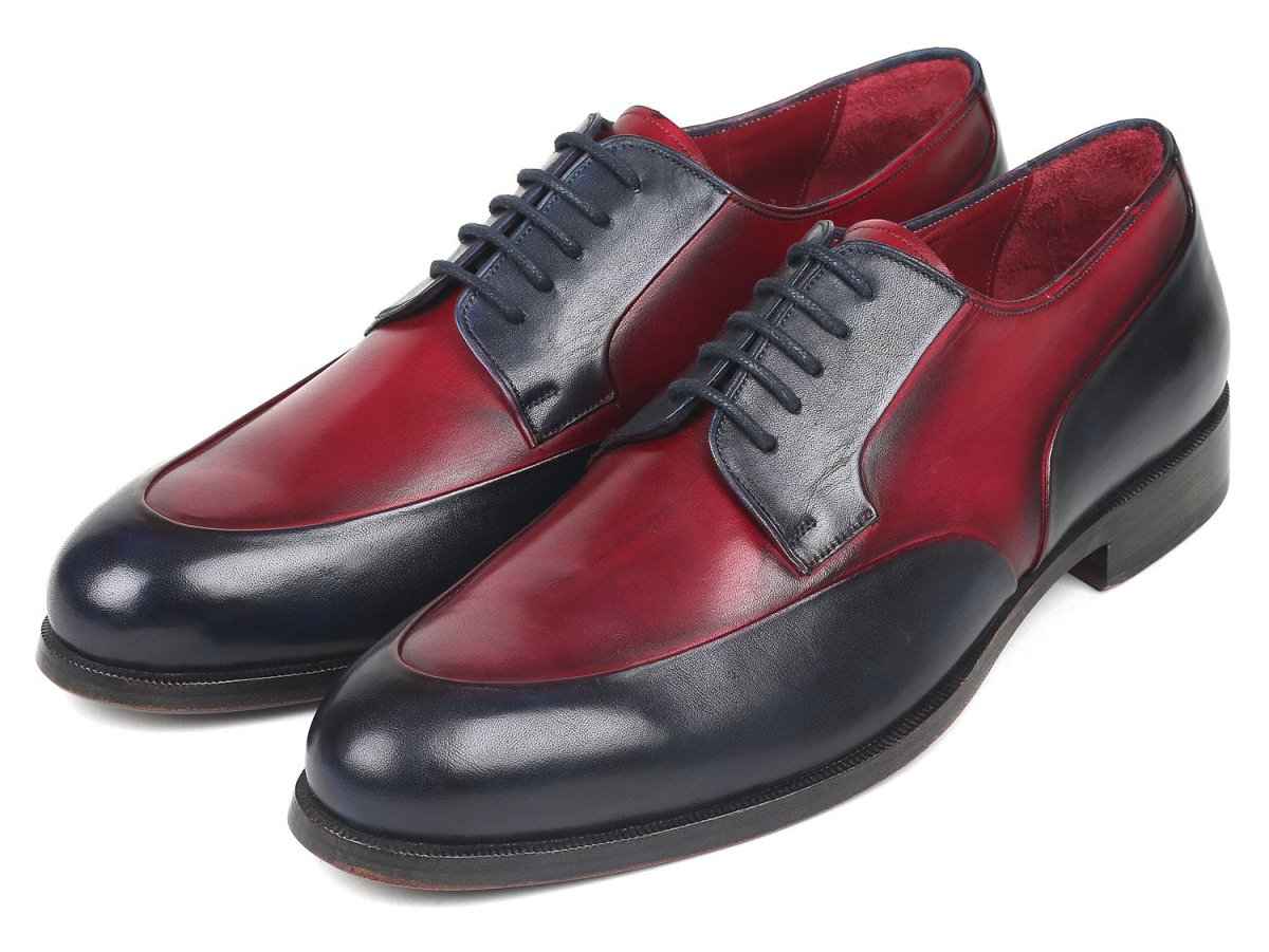 Paul Parkman Men's Derby Shoes in Bordeaux and Navy