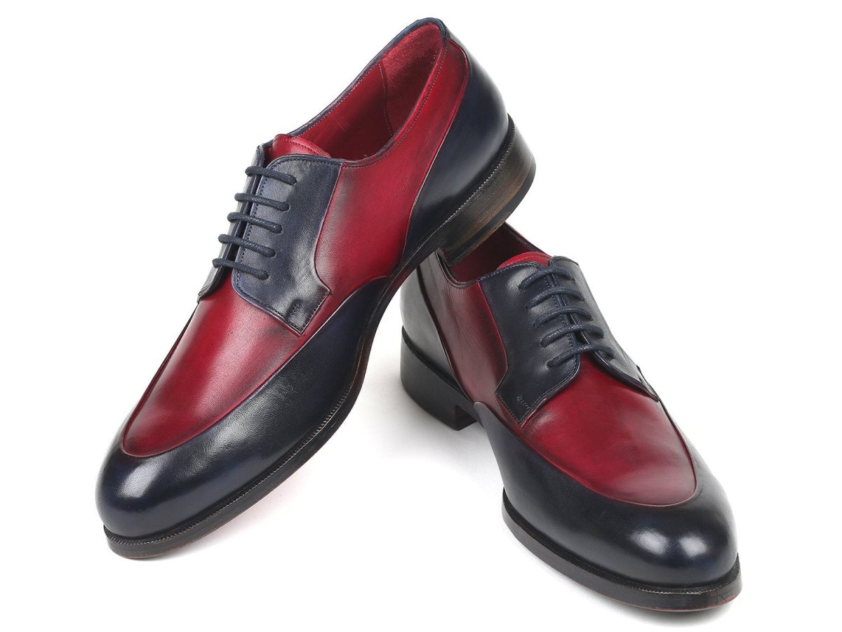 Paul Parkman Men's Derby Shoes in Bordeaux and Navy