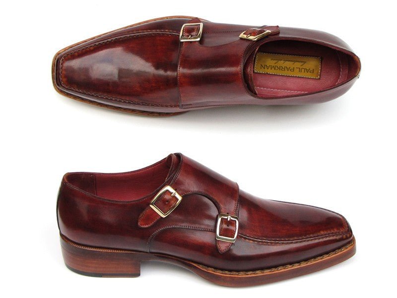 Paul Parkman Men's Double Monkstrap Goodyear Welted Shoes (ID061 - BRD)