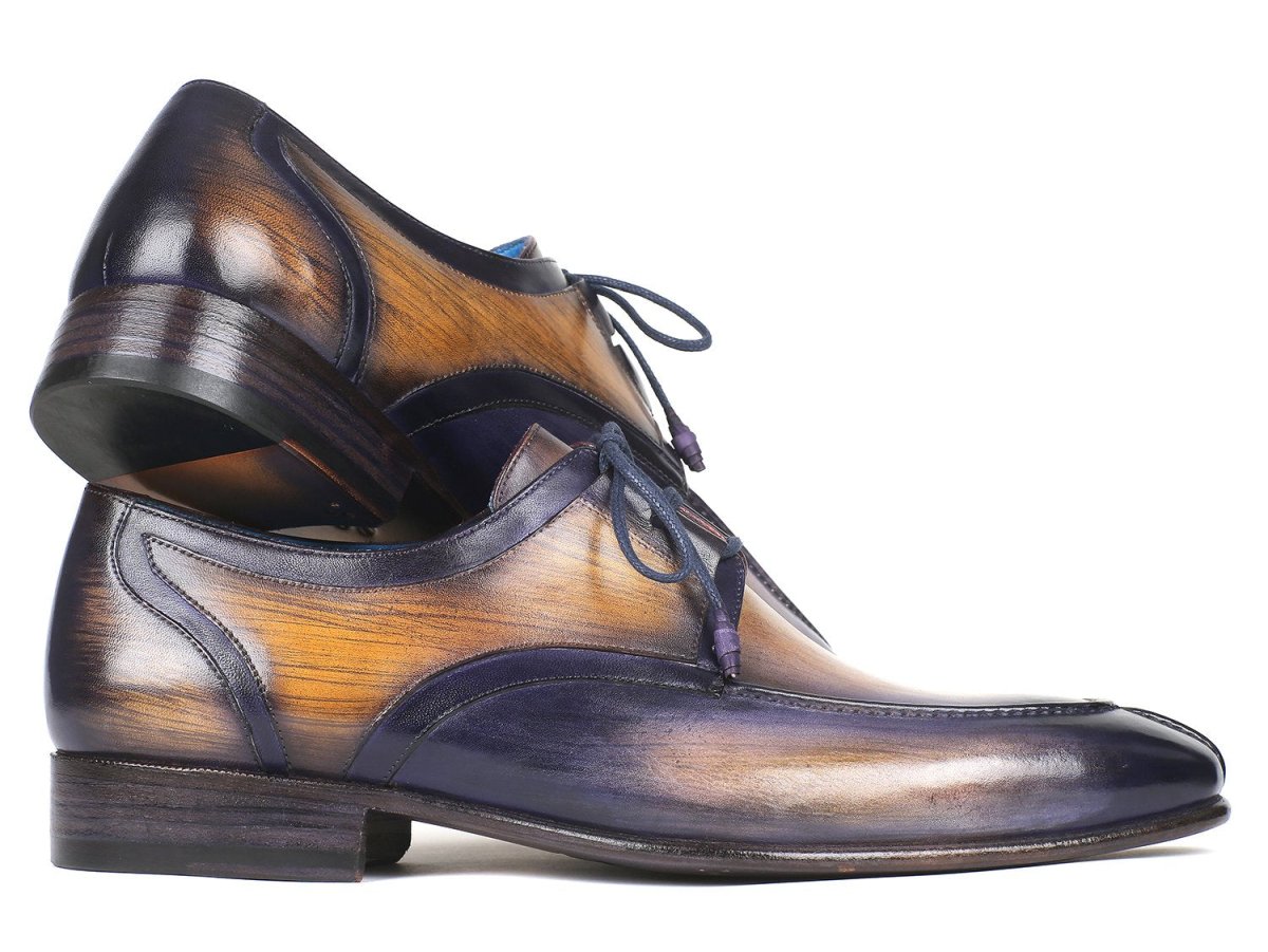 Paul Parkman Men's Ghillie Lacing Dress Shoes in Camel and Purple