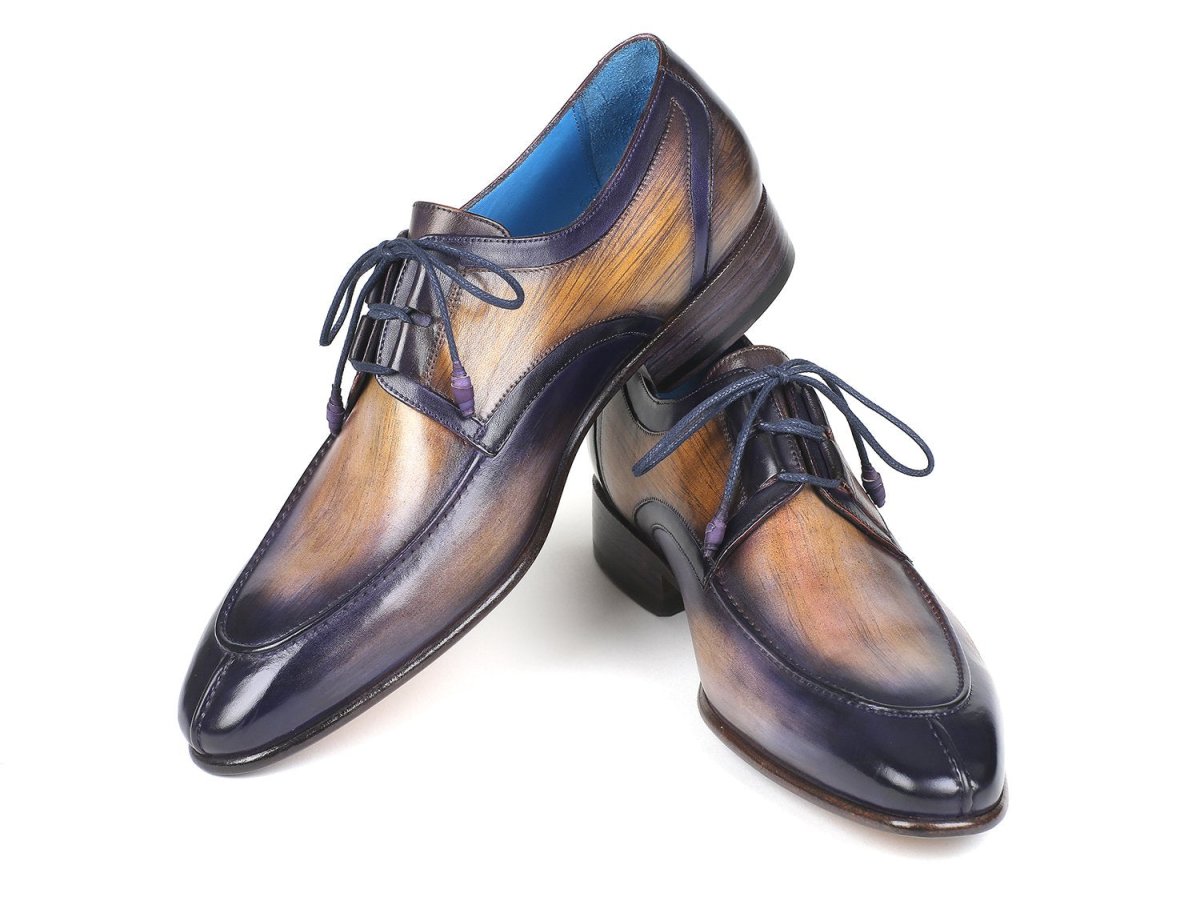 Paul Parkman Men's Ghillie Lacing Dress Shoes in Camel and Purple