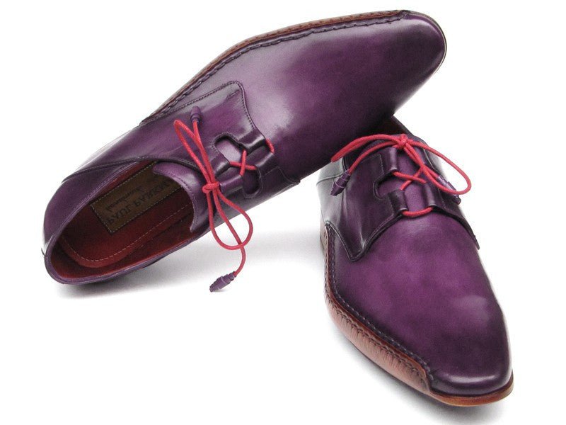 Paul Parkman Men's Ghillie Lacing Side Dress Shoes in Purple