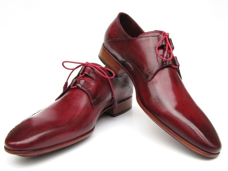 Paul Parkman Men's Ghillie Lacing Side Handsewn Dress Shoes in Burgundy