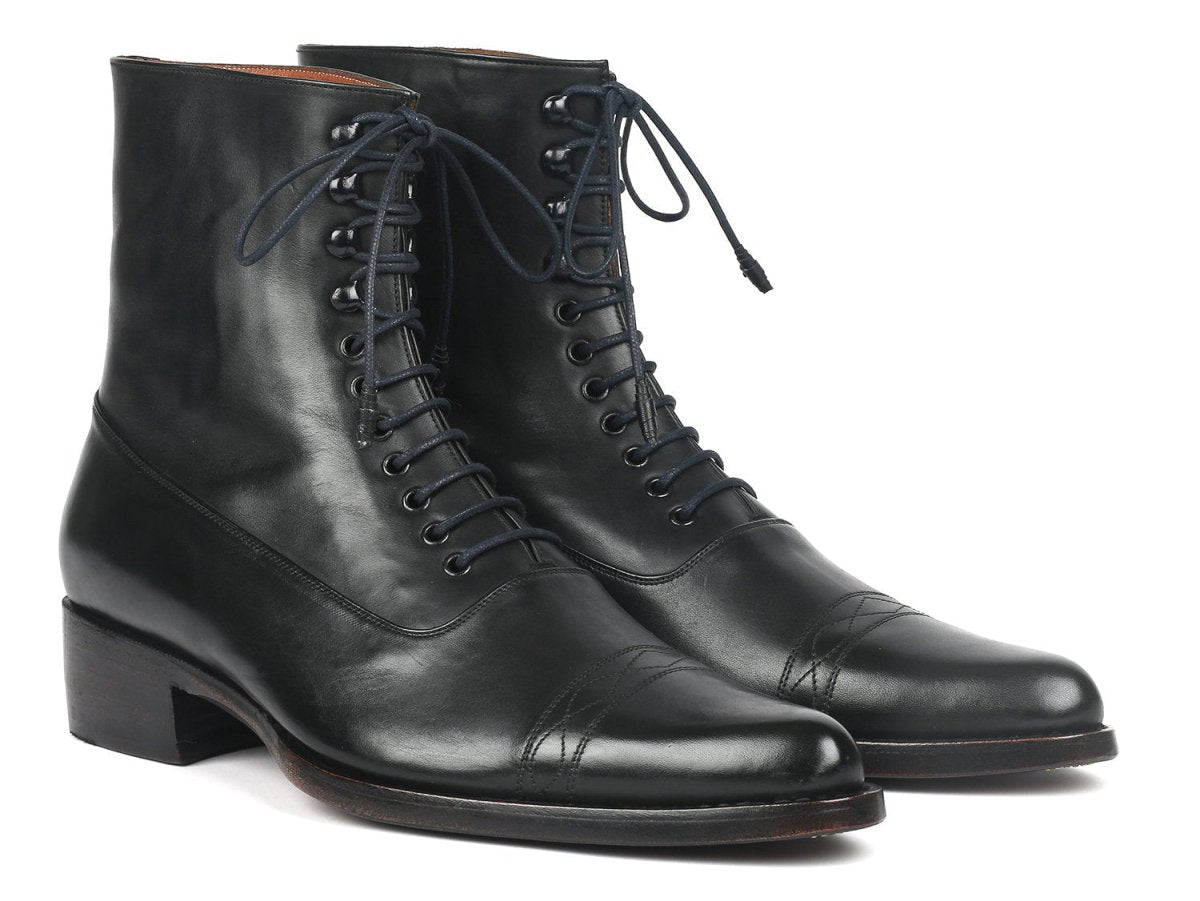 Paul Parkman Men's Goodyear Welted Leather Boots in Black