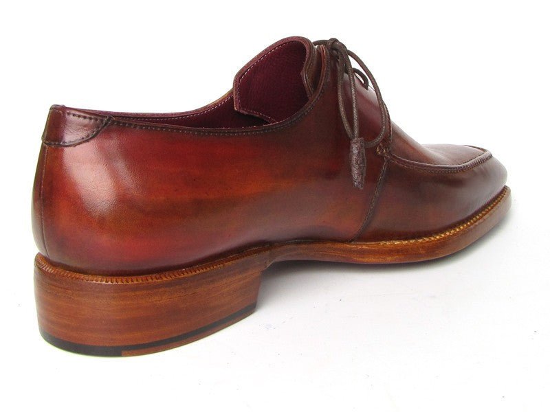 Paul Parkman Men's Goodyear Welted Square Toe Apron Derby Shoes in Brown