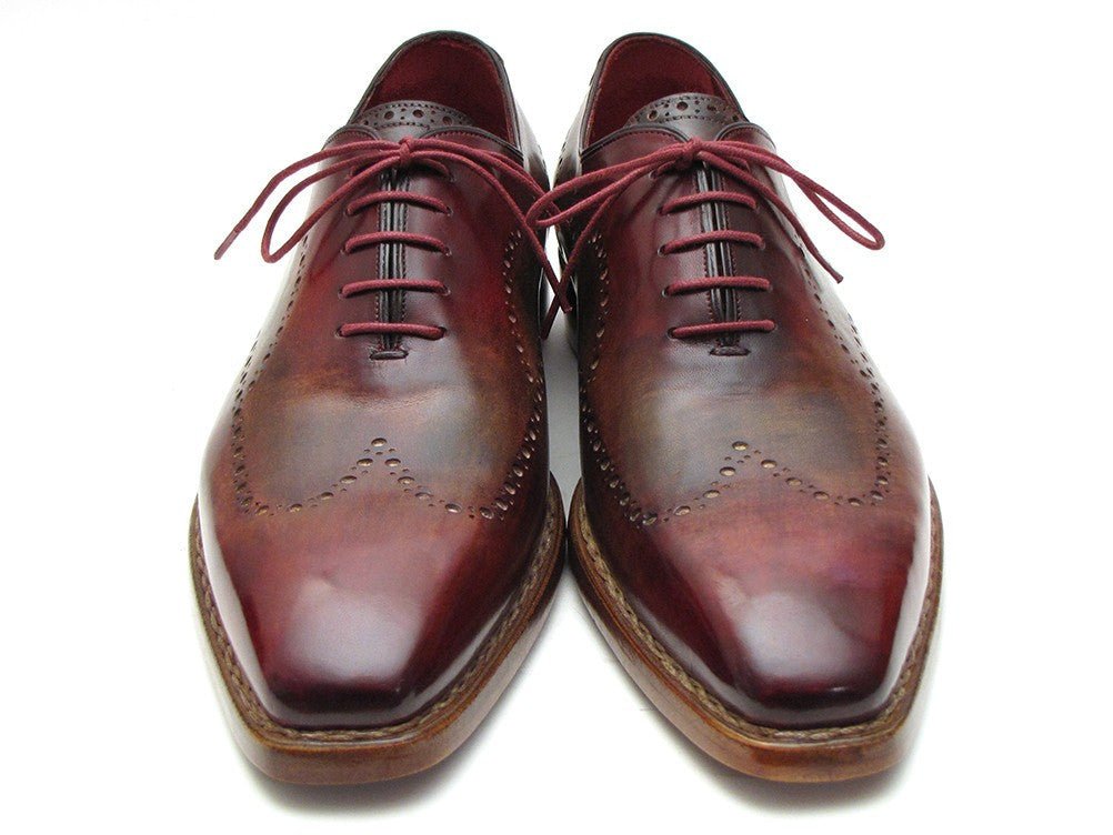 Paul Parkman Men's Goodyear Welted Wingtip Oxfords in Bordeaux and Camel