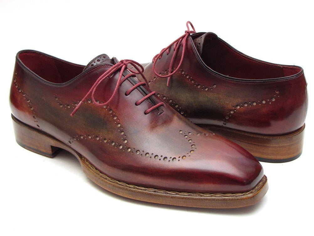 Paul Parkman Men's Goodyear Welted Wingtip Oxfords in Bordeaux and Camel