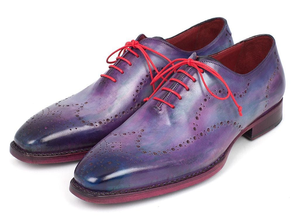 Paul Parkman Men's Goodyear Welted Wingtip Oxfords in Purple
