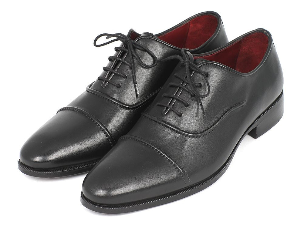 Paul Parkman Men's Hand Painted Captoe Leather Oxfords in Black