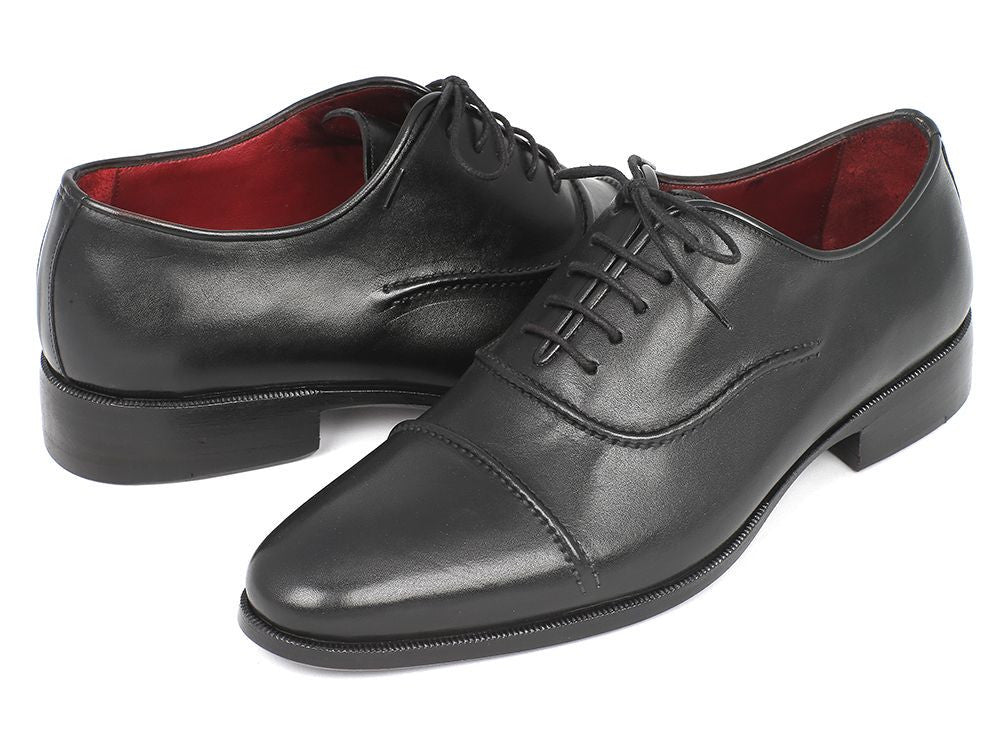 Paul Parkman Men's Hand Painted Captoe Leather Oxfords in Black